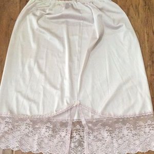 Blush pink half slip with slit, small.
